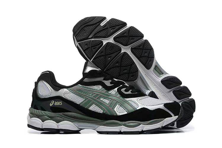 chaussures asics gel-nyc blanc noir vert