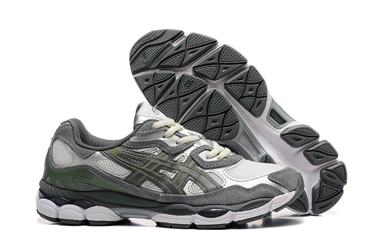 chaussures asics gel-nyc blanc vert