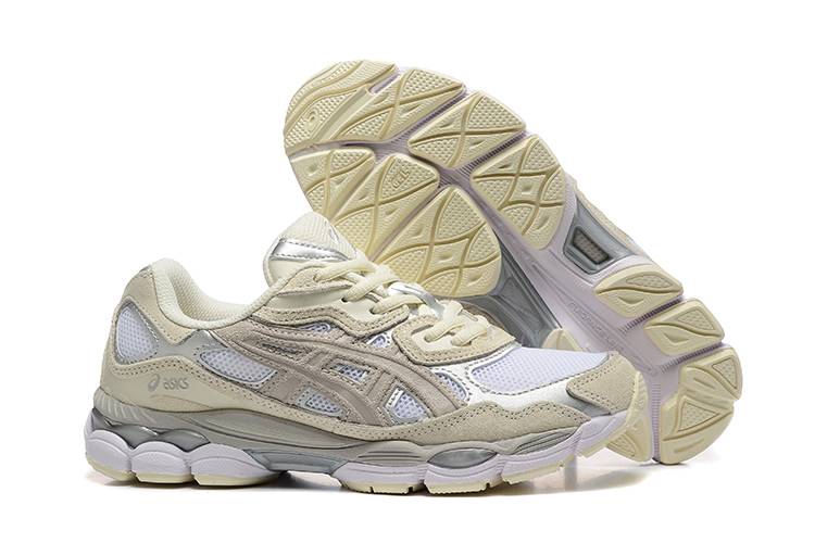 chaussures asics gel-nyc gris blanc