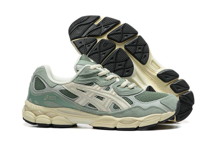 chaussures asics gel-nyc vert clair beige
