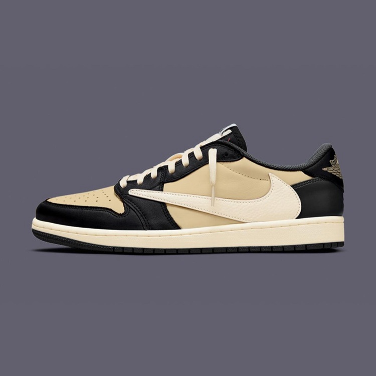 travis scott x air jordan 1 low beige noir crochet