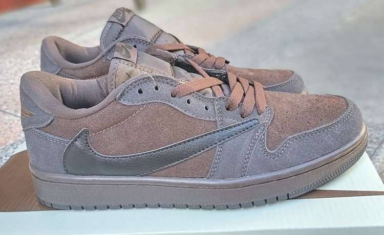 travis scott x air jordan 1 low noir marron crochet