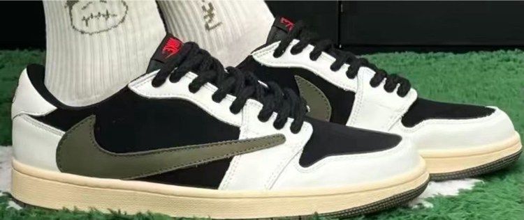 travis scott x air jordan 1 low noir vert crochet