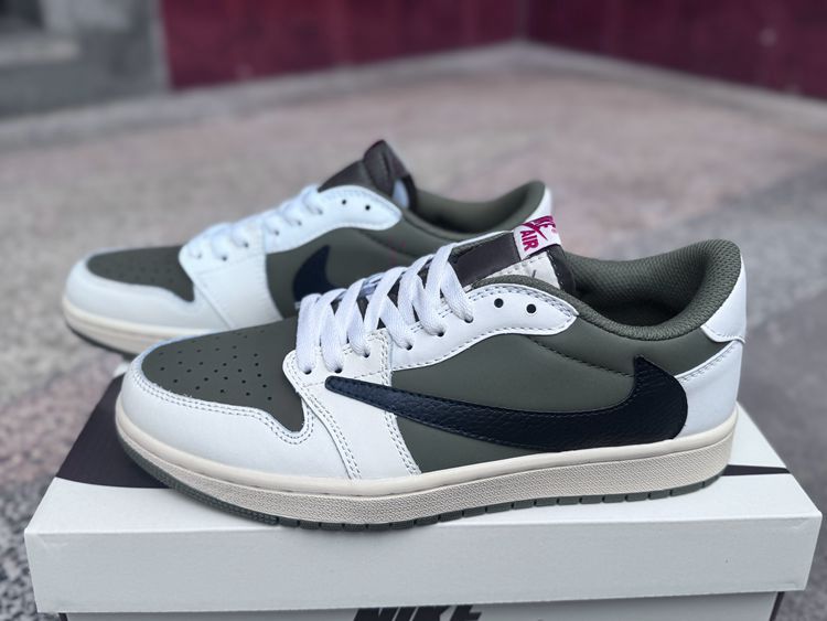 travis scott x air jordan 1 low vert crochet
