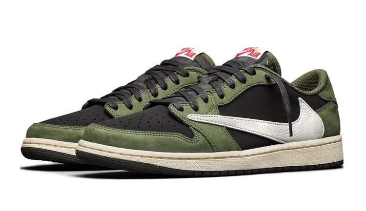 travis scott x air jordan 1 low vert noir blanc crochet